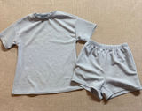 Unbranded Light Blue Ribbed 2 Piece‎ Lounge Set Size S Short Sleeve Tee Shorts Photo 0