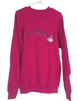 Vintage 80s Hanes Lake Tahoe Goose‎ Graphic Sweatshirt Pink Made in USA Large Photo 0