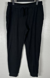 Quince Supersoft Fleece Joggers Womens Size Small Black Pants Lounge Athleisure Photo 0