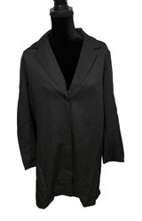 Womens Black Longline Single Button Blazer‎ Notched Lapel Casual Lightweight XXL Photo 0