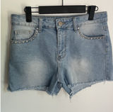 GOGO‎ jeans USA 9/29 GOGO-850-R Shorts Light Wash Bedazzled Cut Off Distressed Photo 0