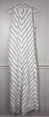 NWOT J. Crew 100% Linen Sleeveless Chevron Maxi Dress 6 Summer Beach Vacation Photo 0