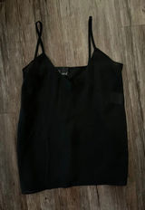 VTG Carole Little Semi-Sheer Black Cami Tank Top Sz 6 Photo 0