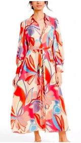 Alexis x Target Mixed Floral Belted Geometric Midi dress‎ size XS Photo 0