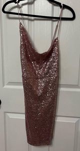 NWT ONE‎ AND ONLY COLLECTIVE lined sequin detail mini dress in blush Photo 0