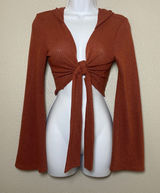 Earthbound Orange Bolero Cardigan Small Fairycore Fairy Grunge Knit Autumn Fall Photo 0