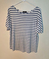 Colette Women’s Striped Dolman Sleeve Tee Nautical Navy White Size M W-217 Photo 0