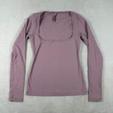 SKIMS Cotton Jersey Long Sleeve Square Neck Top Dusty Rose Mauve Small Photo 0