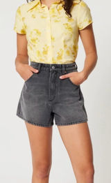 Rolla’s Black Washed Mirage High Rise Loose Fit Coastal Cowgirl Boho Shorts 25 Photo 0