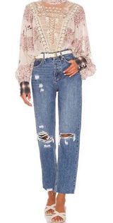 We the free Curvy Georgine Mom Jeans Distressed‎ Size 28 Photo 0