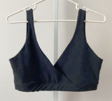Beyond Yoga Large Black Spacedye Slim Racerback Bralette Surplice Yoga Bra Photo 0