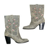 Anthropology Seychelles Festival Embroidered Distress Cowgirl Western Boots Boho Photo 0