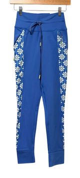 OFFLINE by Aerie Blue Daisy Floral Warmup Leggings High Rise Pockets Womens M Photo 0