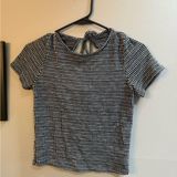Caution To The Wind Monochrome Grid Short Sleeve Top Photo 0