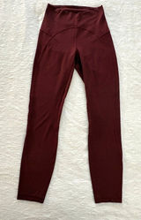 EXCELLENT Lululemon Unlimit High-Rise Tight 25" Red Merlot Nulu Yoga Leggings 4 Photo 0