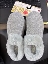 Slippers L 8-9 Gray Jessica Simpson Memory Foam Plush Indoor Outdoor Photo 0