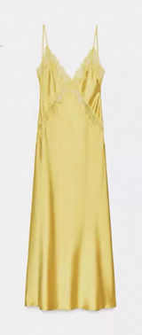 Zara Women's SATIN LACE MIDI DRESS XS Photo 0
