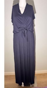 Lane Bryant Navy Blue Tie Front Maxi Dress Size 18/20 | Soft Stretch Jersey Photo 0