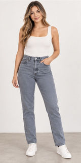 Levi's High-Rise Straight Jeans in Light Blue-Gray Wash Photo 0