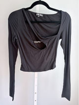I.AM.GIA Black Cutout Long Sleeve Crop Top S Photo 0