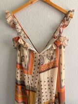 ZARA Boho Paisley Print Trapeze Swing Maxi Dress Size L Photo 0
