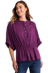 J. Jill Purple Soft Luxe Dolman Sleeve Button Front Blouse Medium WTP337251 Photo 0