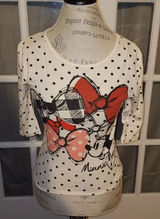 NWT Disney Parks Womens‎ Minnie Mouse Polka Dot Bow Shirt Top XS Photo 0