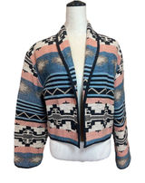 Vintage Tapestry Crop Jacket Aztec Design Size S Cowboy Boho Festival Goblincore Photo 0