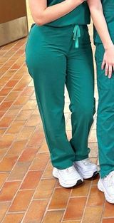 Hunter Green Figs Livingston Straight Leg Scrub Pants Photo 0