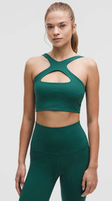 Lululemon Bend This Scoop and Cross Bra Light Support A-C Cups Storm Teal Sz S Photo 0