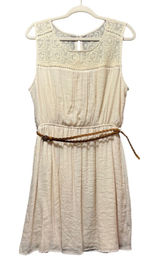 Perch by Blu‎ Pepper Lace Sleeveless Dress Belt Lined 1XL Boho Cottagecore Photo 0