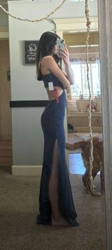 Dillard's Navy Blue Prom Dress Photo 0