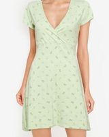 Cotton On bessie crossover ditsy floral mini dress cool mint L new Photo 0