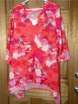 Índigo soul women’s Coral Floral V-Neck Tunic Top size XL Photo 0