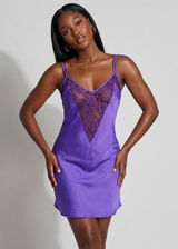 Vintage Purple VS Gold Label Deep V Lace Slip Dress Dark Fairy Whimsigoth 90s Photo 0