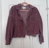 American Eagle purple corduroy cropped top Photo 0