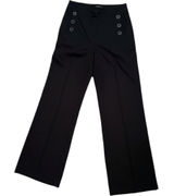 Who What Wear‎ Black Sailor Wide Leg Pants Trousers Tonal Buttons Size 12 Photo 0