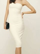 Reformation X Laura Harrier Etta Knit Dress Cream Size L NEW Photo 0