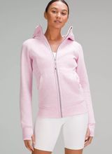 Lululemon NWT Scuba Full zip Hoodie in Heathered Vita Pink size 12 Photo 0