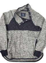 Abercrombie & Fitch Fleece Pullover Womens M Gray Snap Neck Quilted Trim Sherpa Photo 0