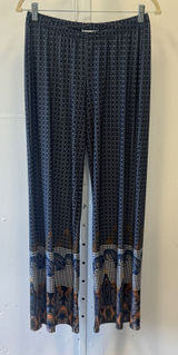 Dressbarn Paisley Border Print Wide Leg Stretch Pants Size Medium Boho Festival Photo 0