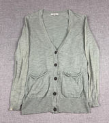 Madewell Cardigan Sweater Womens XS Green Cotton Nylon V Neck Pockets Knit Photo 0