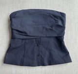 ZARA Navy Strapless Top Photo 0