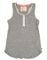 Y2K Abercrombie & Fitch Ribbed Henley Tank Top Size XS Gray Striped Preppy 90s Photo 0