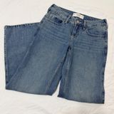 Hollister Low-Rise Baggy Jeans Womens 00R W24 Regular Blue Denim 100% Cotton Photo 0