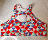 Womens Geometric Print Racerback Bikini Top Bathing Suit‎ Swimwear Medium M Photo 0
