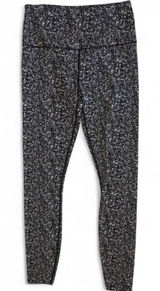 Varley Luna Speckled Black Gray High Rise Tights Workout Leggings Small ~27” Y2K Photo 0