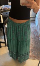 Old Navy Green Floral Maxi Skirt Photo 0