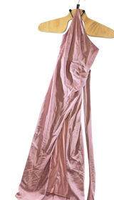 712 | Lulus Dusty Rose One Shoulder Satin Maxi Dress Formal Bridesmaid Size Small Photo 0