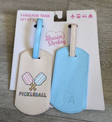 Frasier Sterling Pickleball Luggage Tags &‎ Golf Cart Passport Case Travel Set Photo 0